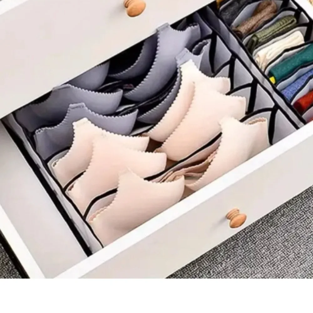 Black 6-Grid Bra Organizer